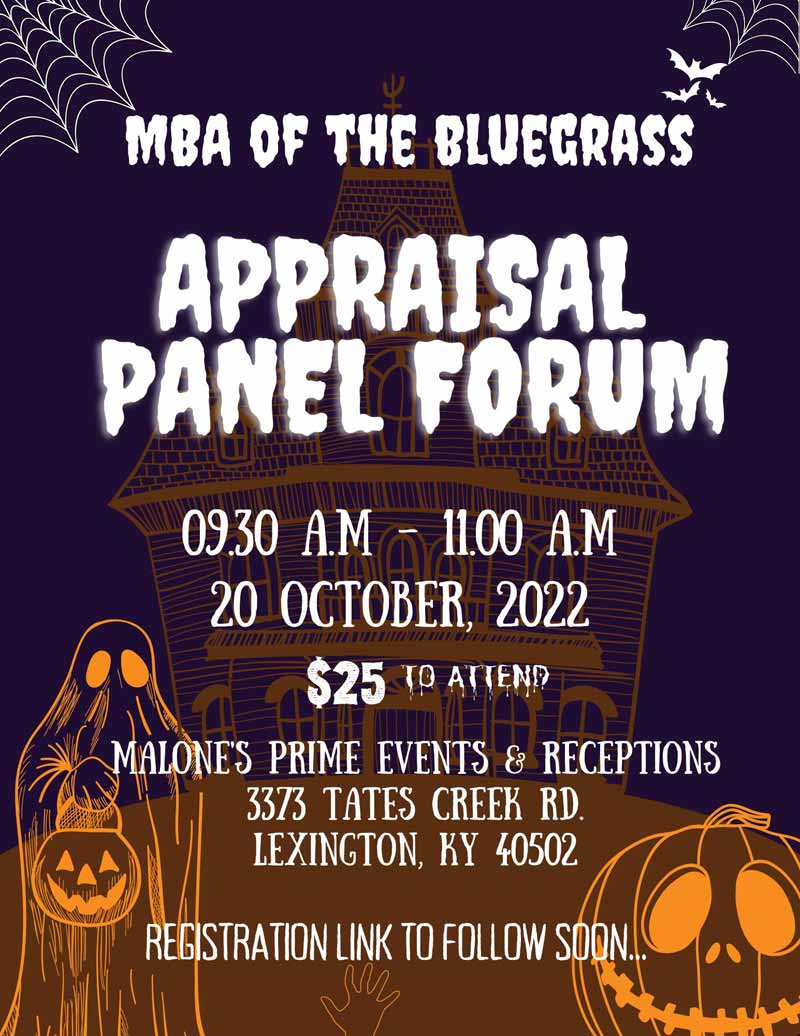 MBA Bluegrass October Appraisal Panel Event Flyer